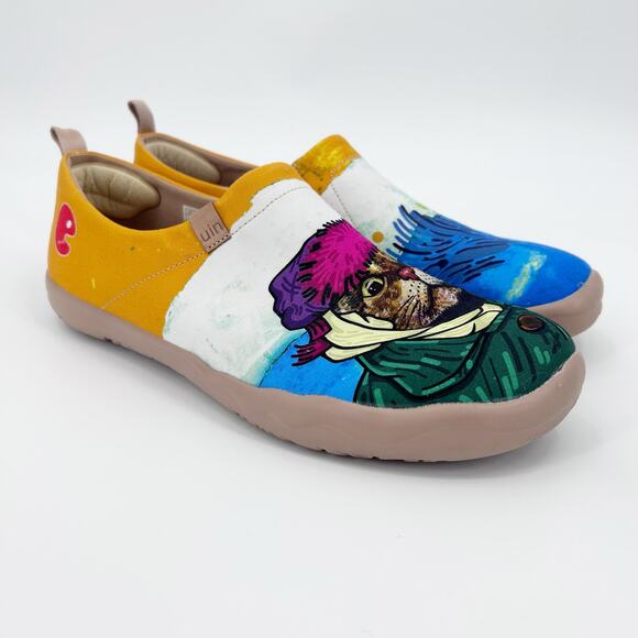 UIN The Cat Master Toledo Art Travel Canvas Slip-On Loafters Mens Size 12 - Picture 3 of 12